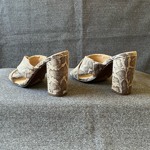 Who What Wear Slipper Heel Sandals Snakeskin Print - Picture 7 of 11